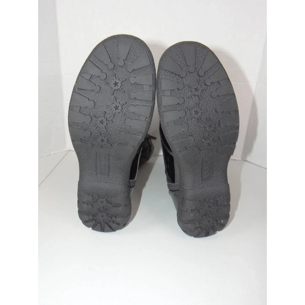 Sporto Eco System Womens Black Quilted Faux Fur Trim Winter Boots Size 10 NEW